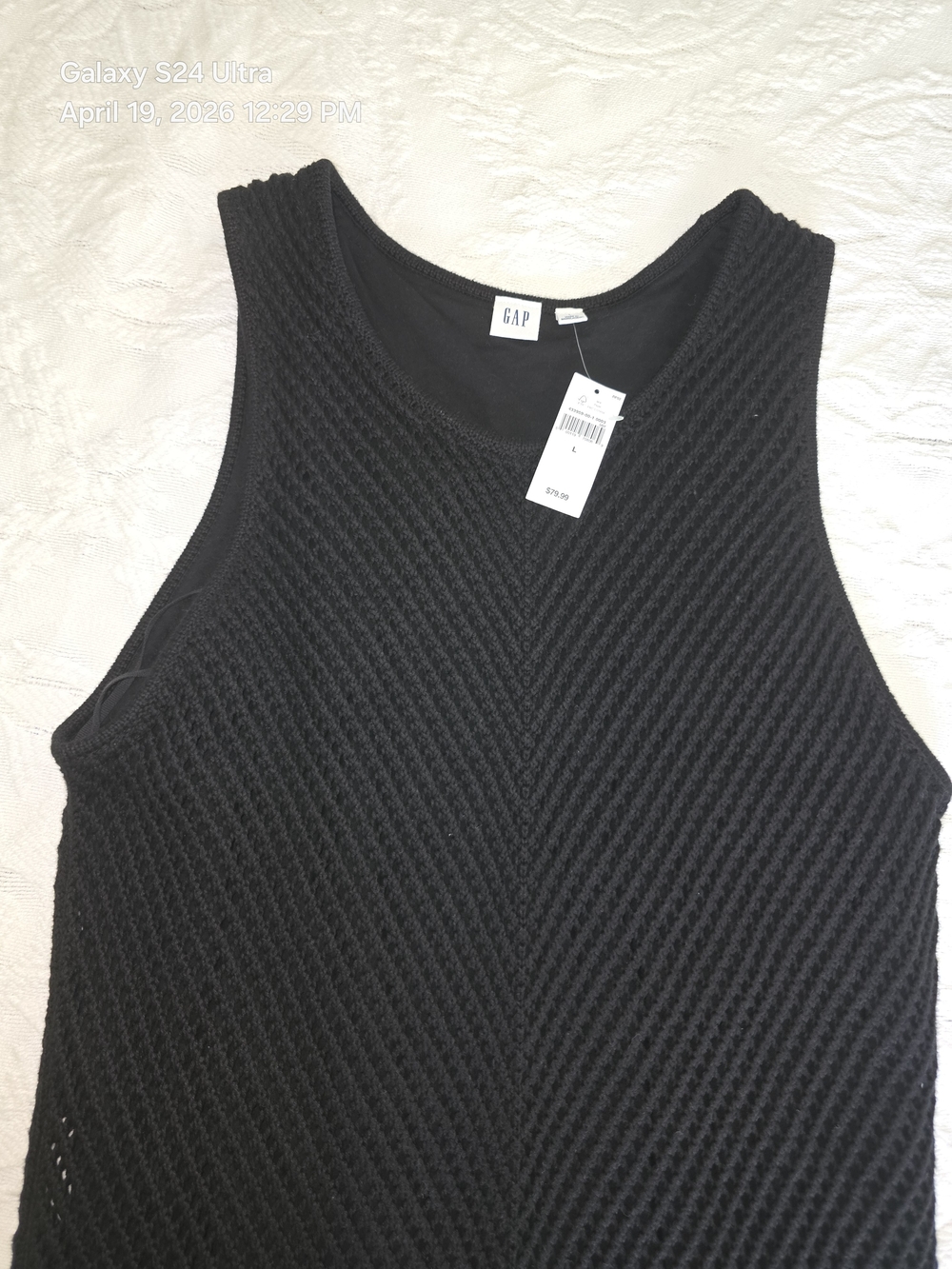 GAP Black Chevron Knit Dress NWT